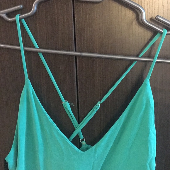 Forever 21 green cross back romper - Picture 2 of 2